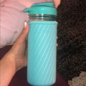 Glass mason jar water bottle